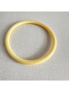 Tagua Nut Bangle Slim Cream Natural Organic Bracelet Size 8